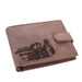 Bőr pénztárca barna színben markoló mintával díszdobozban RFID védelemmel 5702-markolo