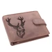 Bőr pénztárca barna színben szarvas mintával RFID védelemmel 5702-deer-1