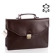  Díszvarrott valódi bőr aktatáska sötétbarna színben*