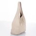 Valódi velúrbőr női táska világosbézs színben